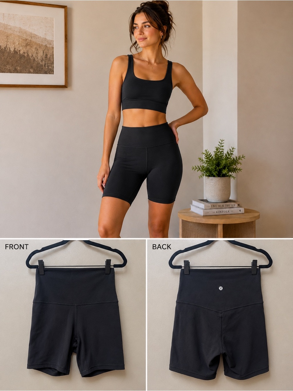 lululemon athletica Black High-Rise Bike Shorts Size 4